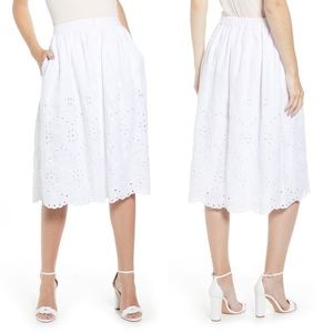 Rachel Parcell White Eyelet A Line Skirt
